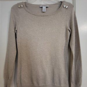 White House Black Market Outlet Long Sleeve Gold Sweater XXS